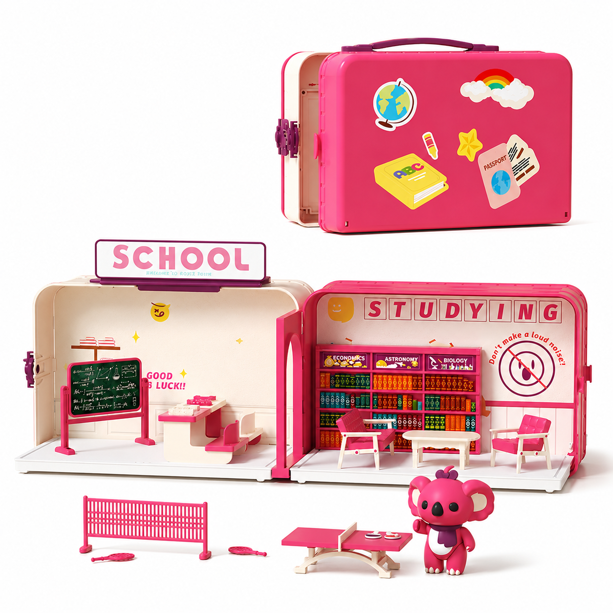 Kids Suitcase Dollhouse Toy Set