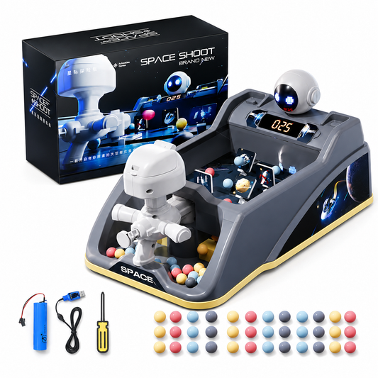 Remote control pinball shooting toy for kids with moving targets, scoring system, music and LED lights