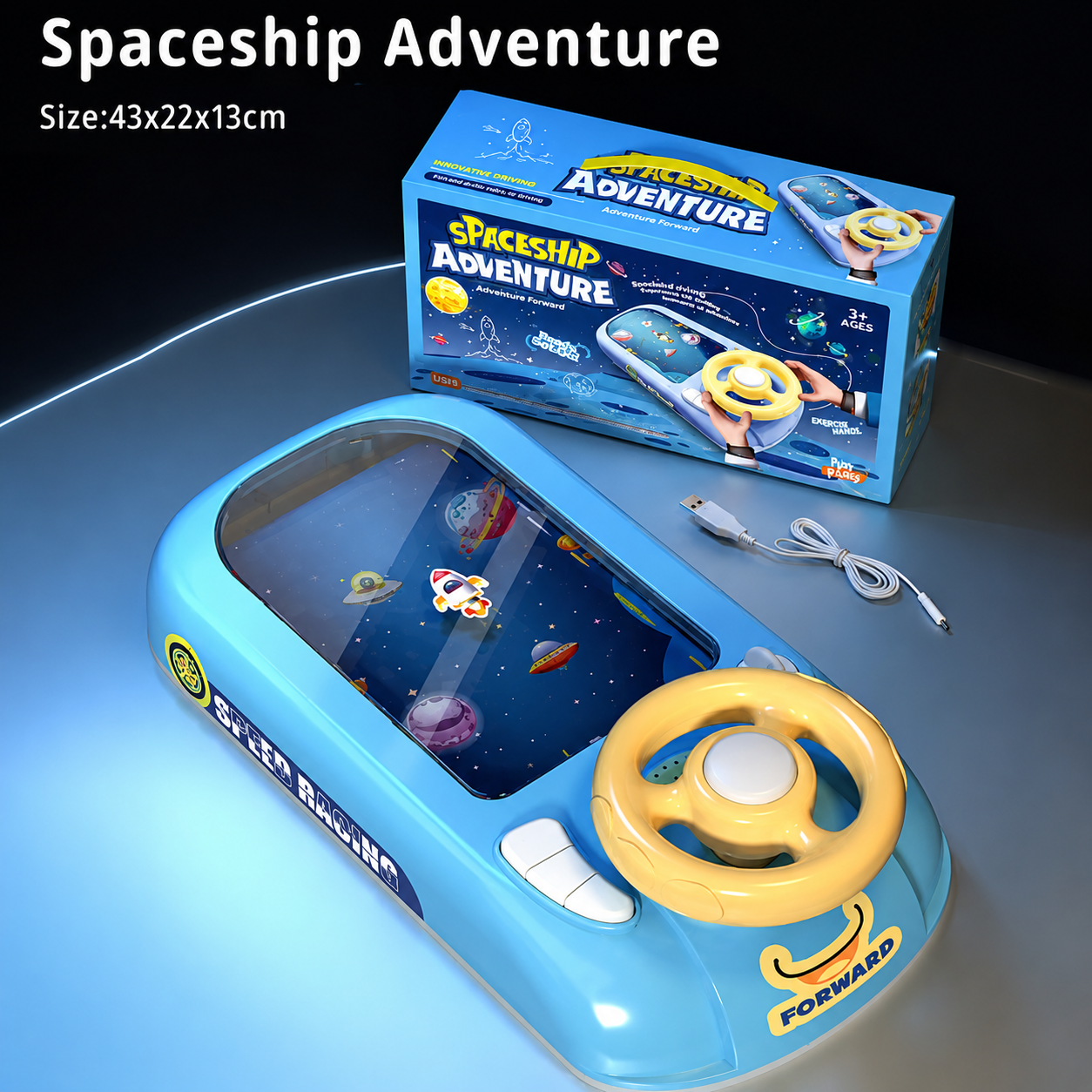 Remote control racing obstacle avoidance game toy for kids with steering wheel