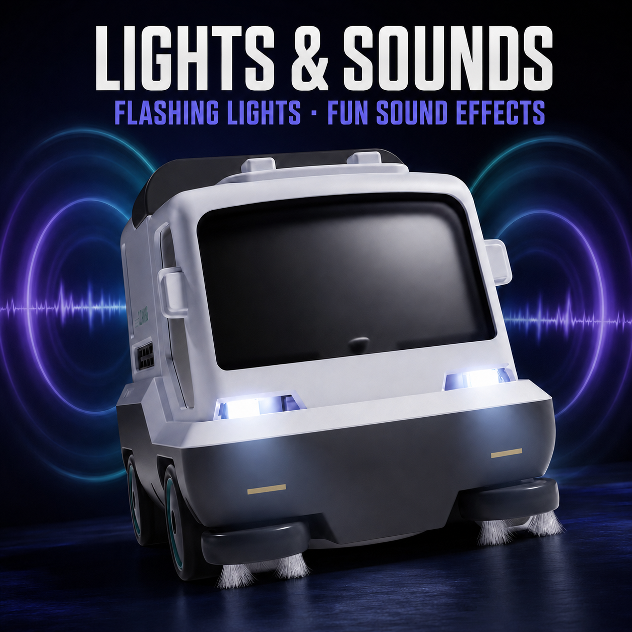 Kids Remote Control Cleaning Car Toy - RC Drift Sweeper Vehicle with Vacuum Function & LED Lights