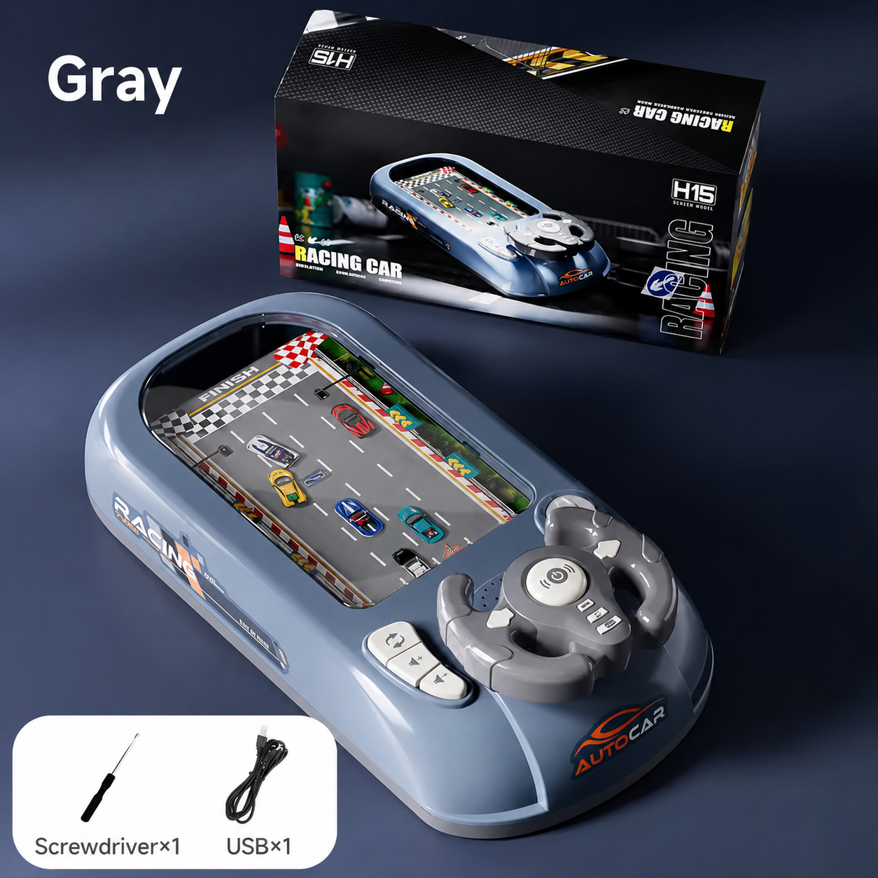 Remote control racing obstacle avoidance game toy for kids with steering wheel