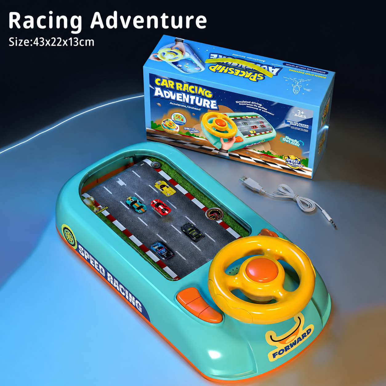 Remote control racing obstacle avoidance game toy for kids with steering wheel