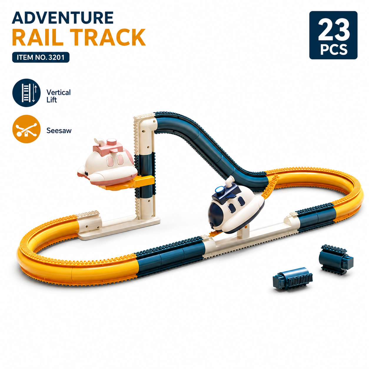 Kids electric steamship track car toy with climbing track, light effects and space adventure play design