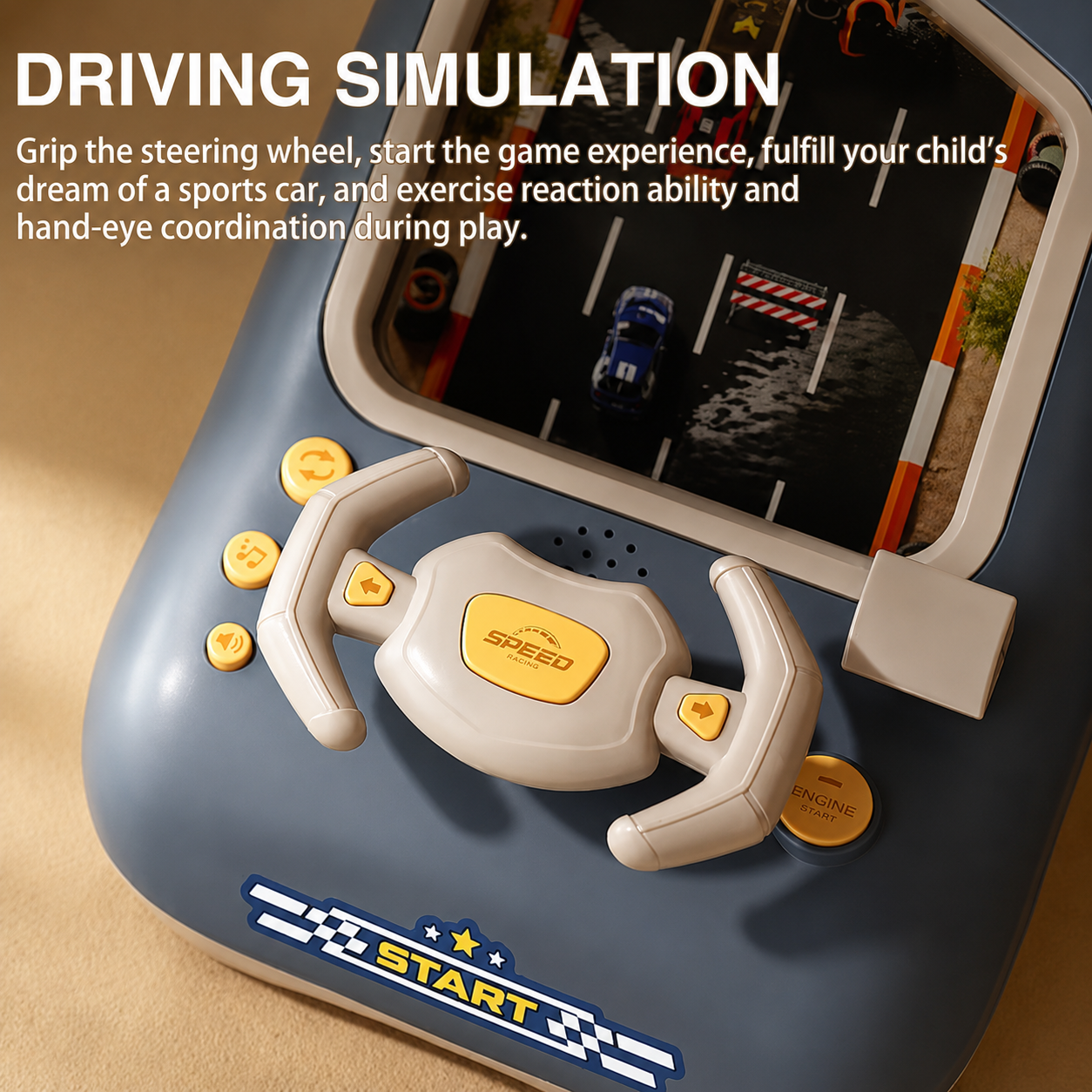 Remote control racing obstacle avoidance game toy for kids with steering wheel
