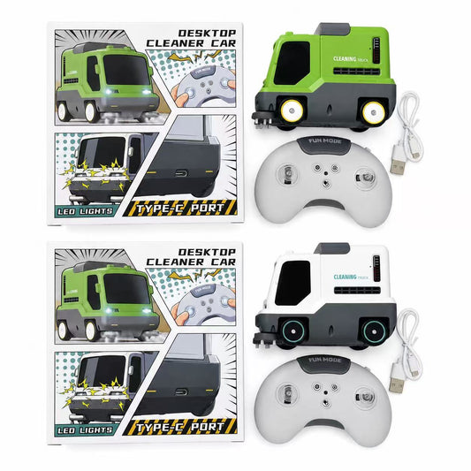Kids RC cleaning sweeper car toy with remote control and LED lights