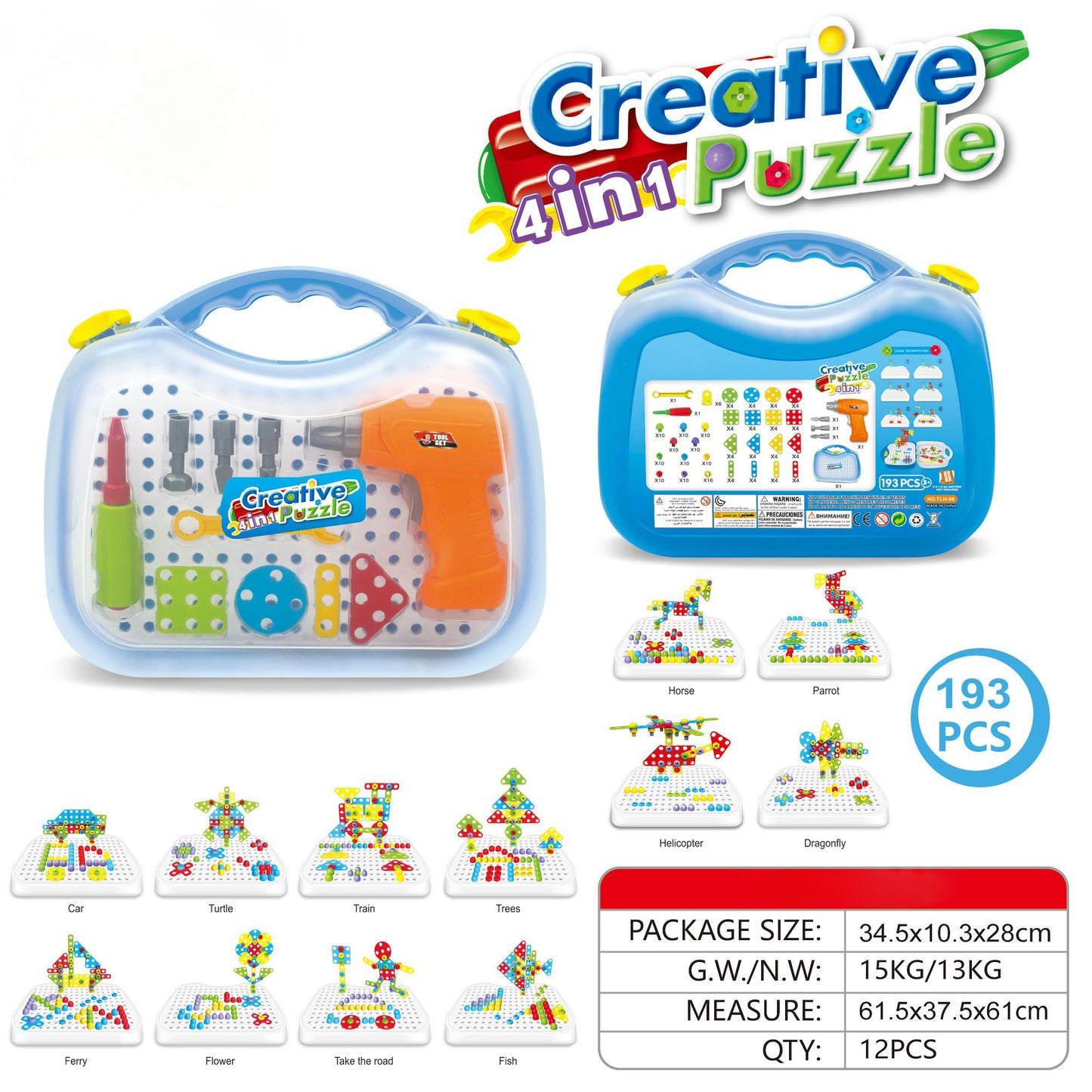 Kids screw and nut assembly tool kit educational toy wholesale