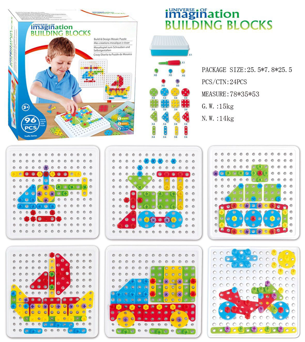 Kids screw and nut assembly tool kit educational toy wholesale