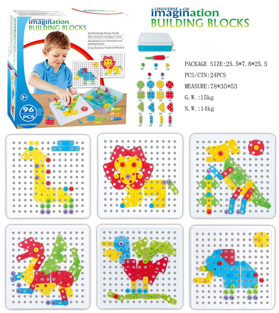 Kids screw and nut assembly tool kit educational toy wholesale