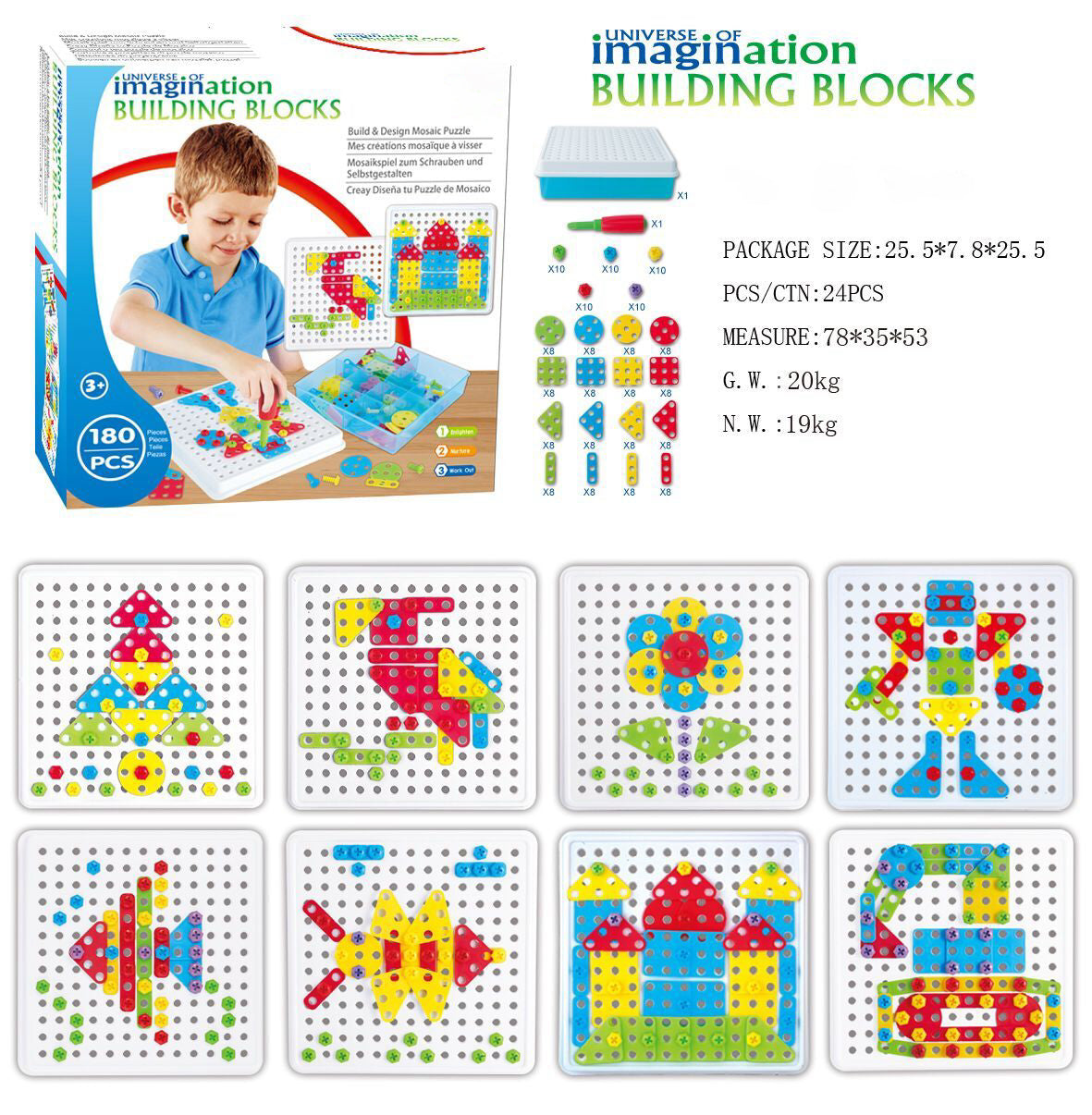 Kids screw and nut assembly tool kit educational toy wholesale