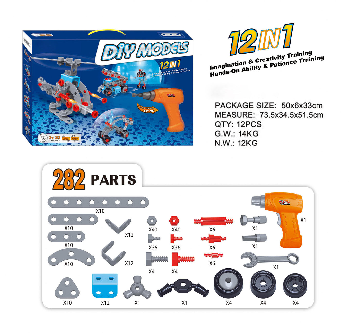 Kids screw and nut assembly tool kit educational toy wholesale