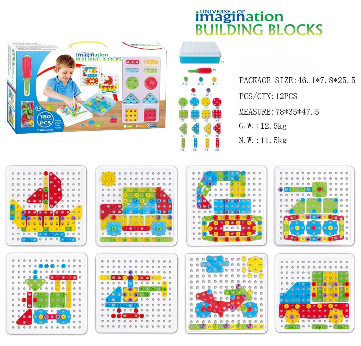 Kids screw and nut assembly tool kit educational toy wholesale