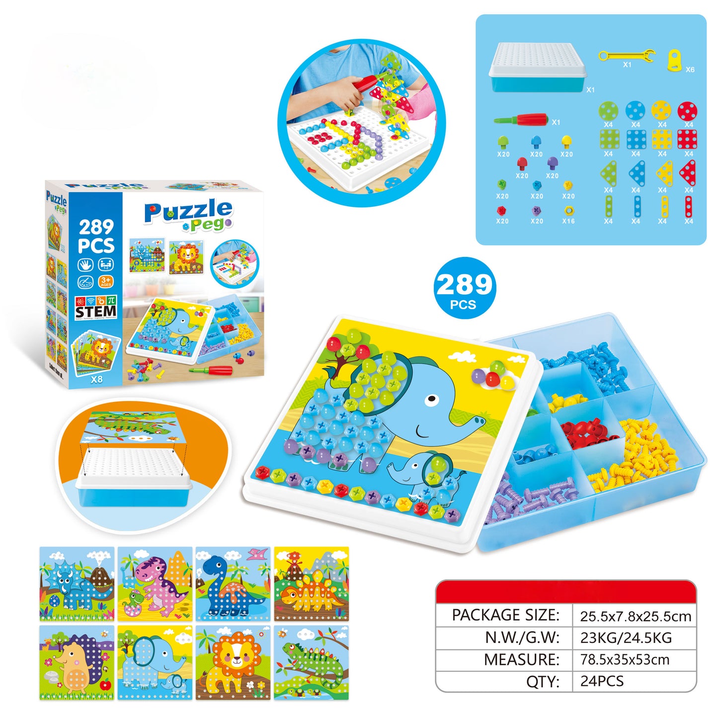 Kids screw and nut assembly tool kit educational toy wholesale