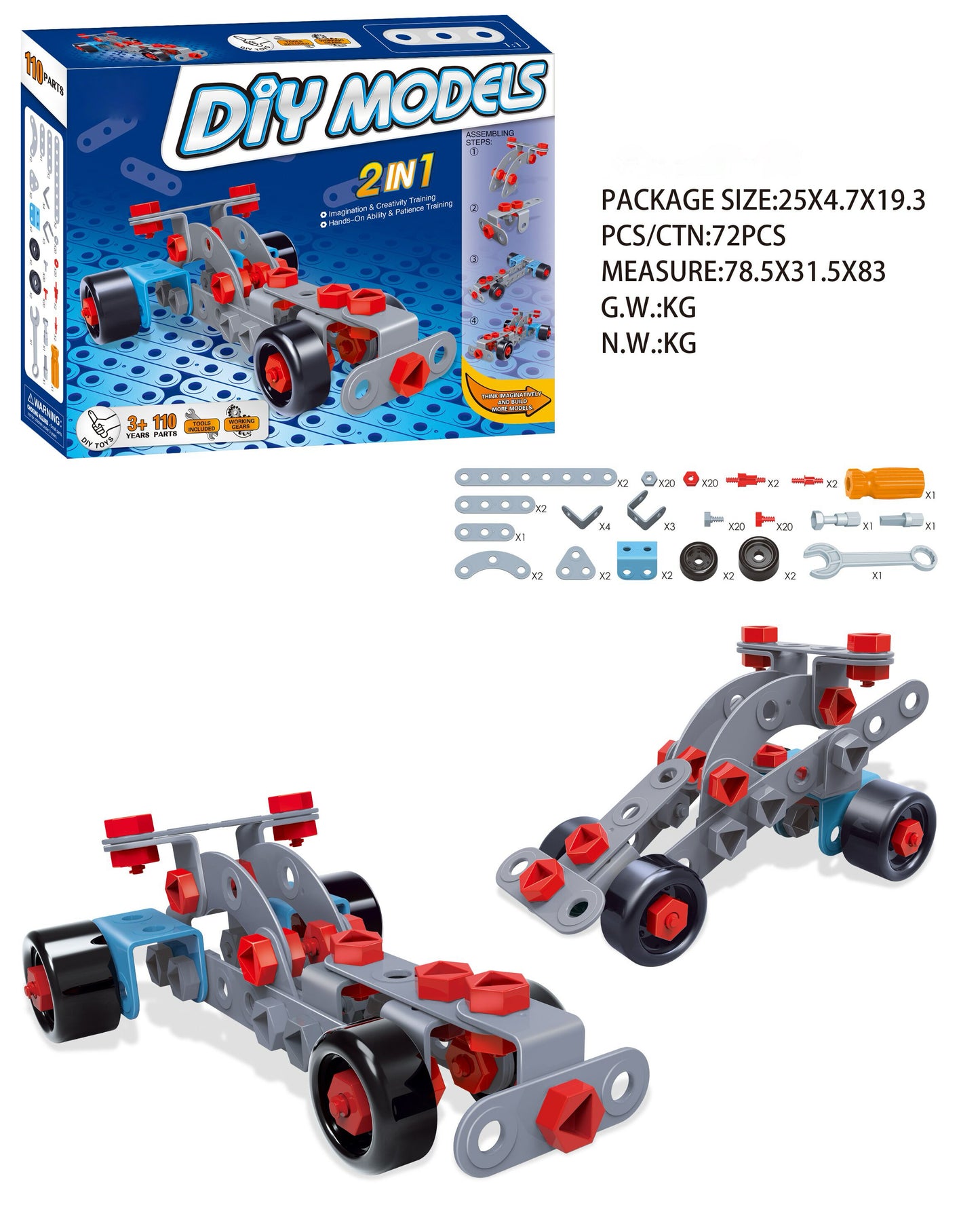 Kids screw and nut assembly tool kit educational toy wholesale