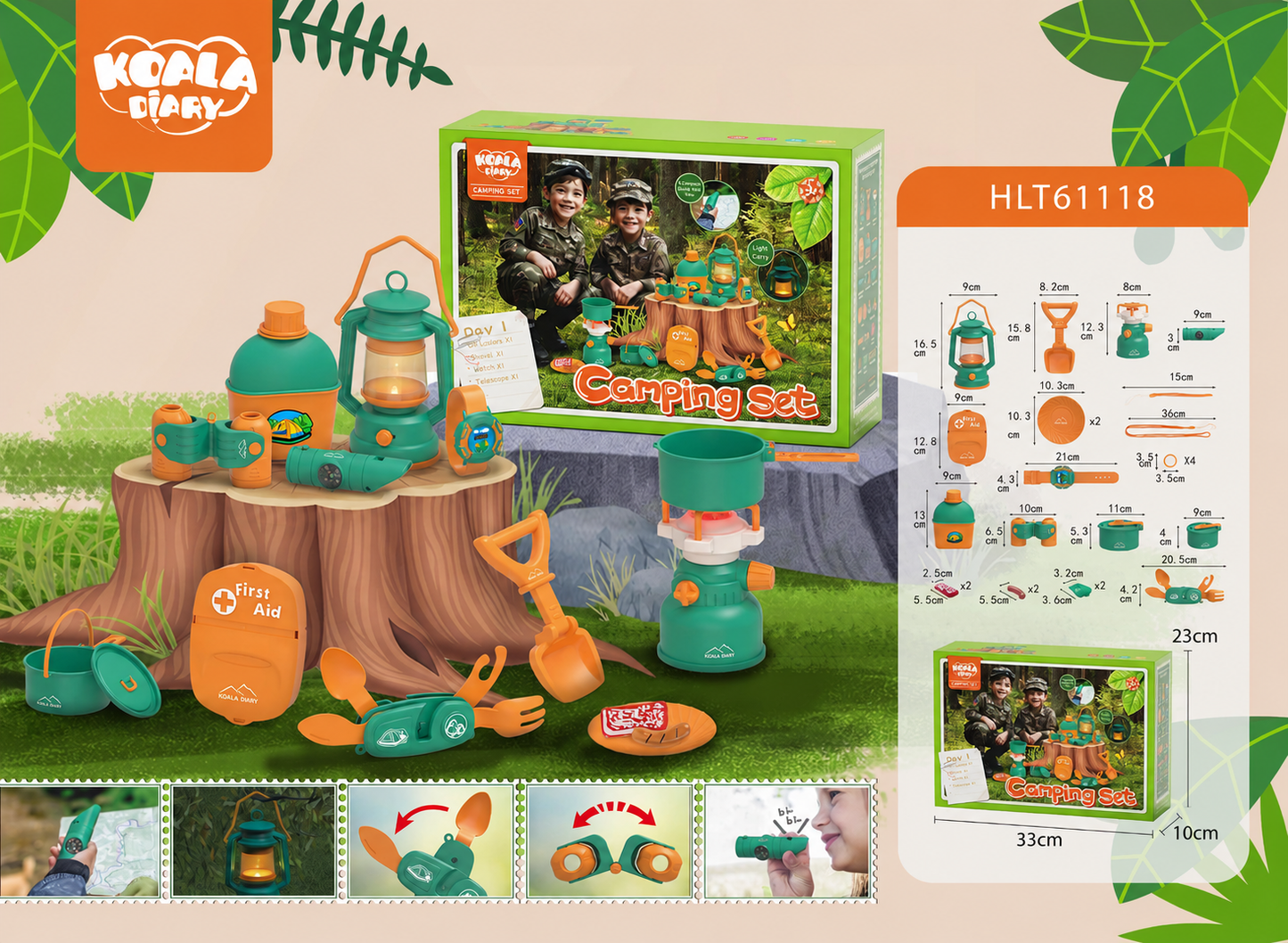 Outdoor adventure camping toy for kids with nature exploration and pretend play accessories
