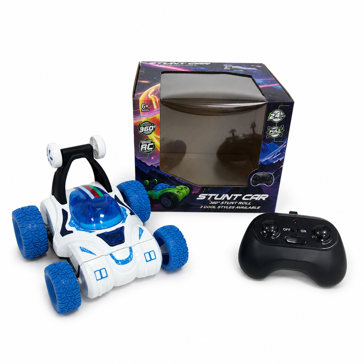 RC stunt car toy with handstand driving flexible stunt movement and oversized tires