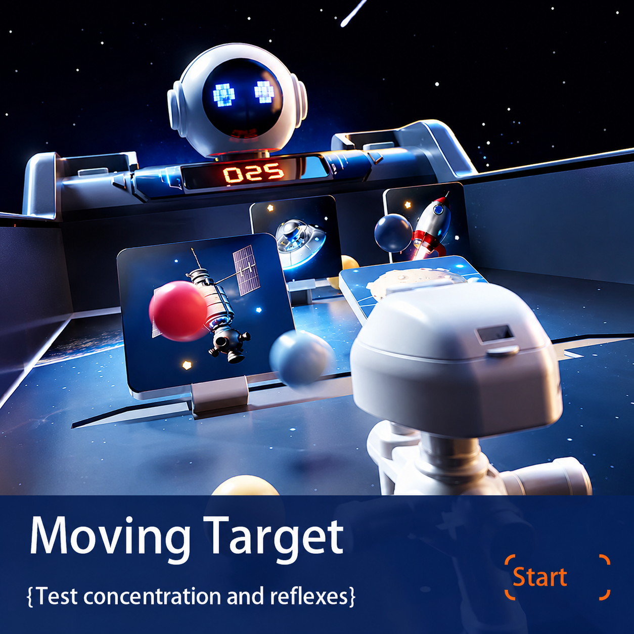Remote control pinball shooting toy for kids with moving targets, scoring system, music and LED lights