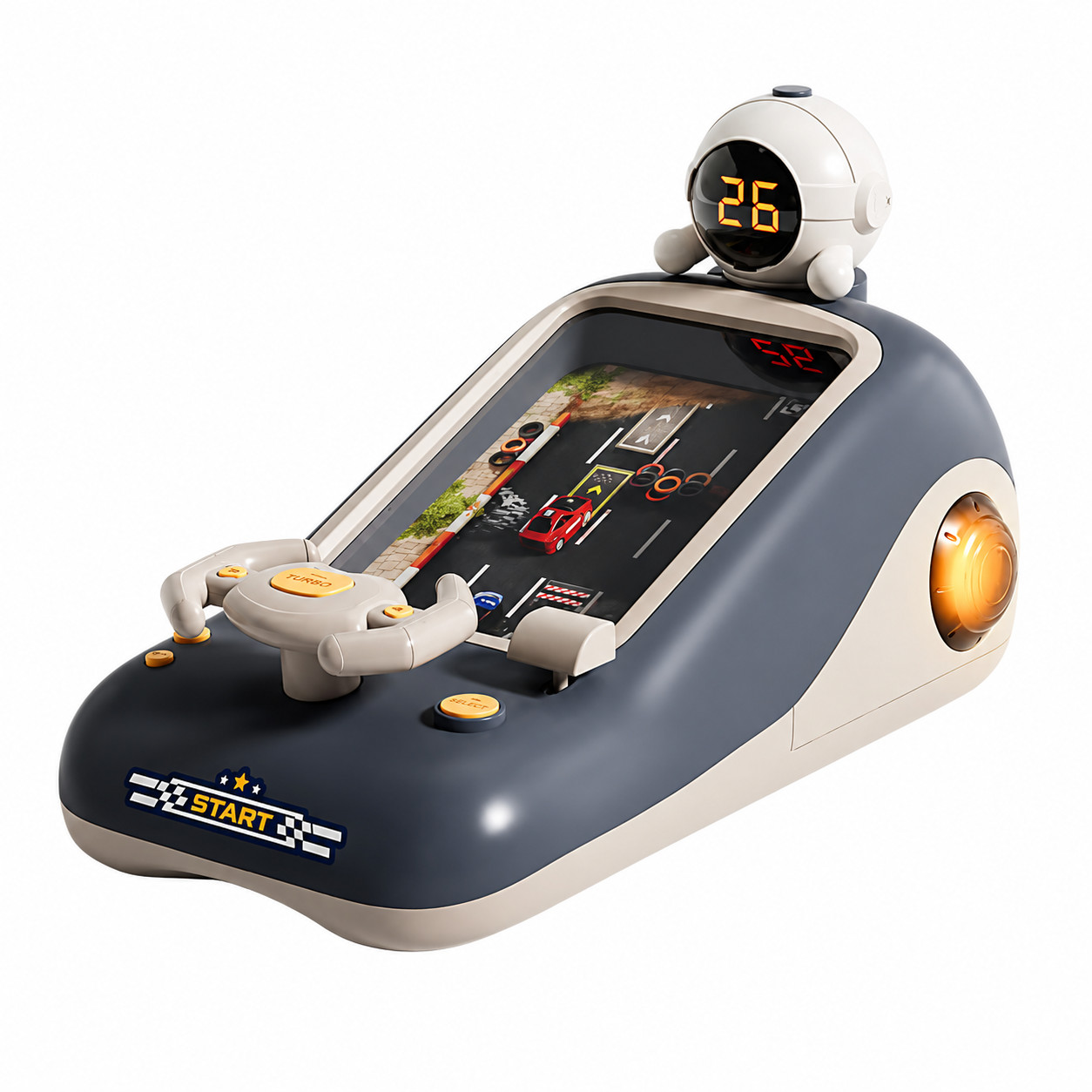 Remote control racing obstacle avoidance game toy for kids with steering wheel
