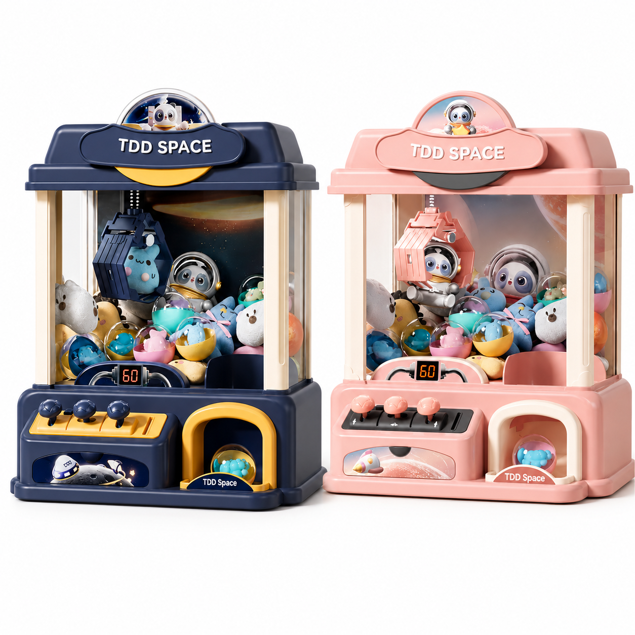 Space claw machine toy with plush prize toys for kids arcade play