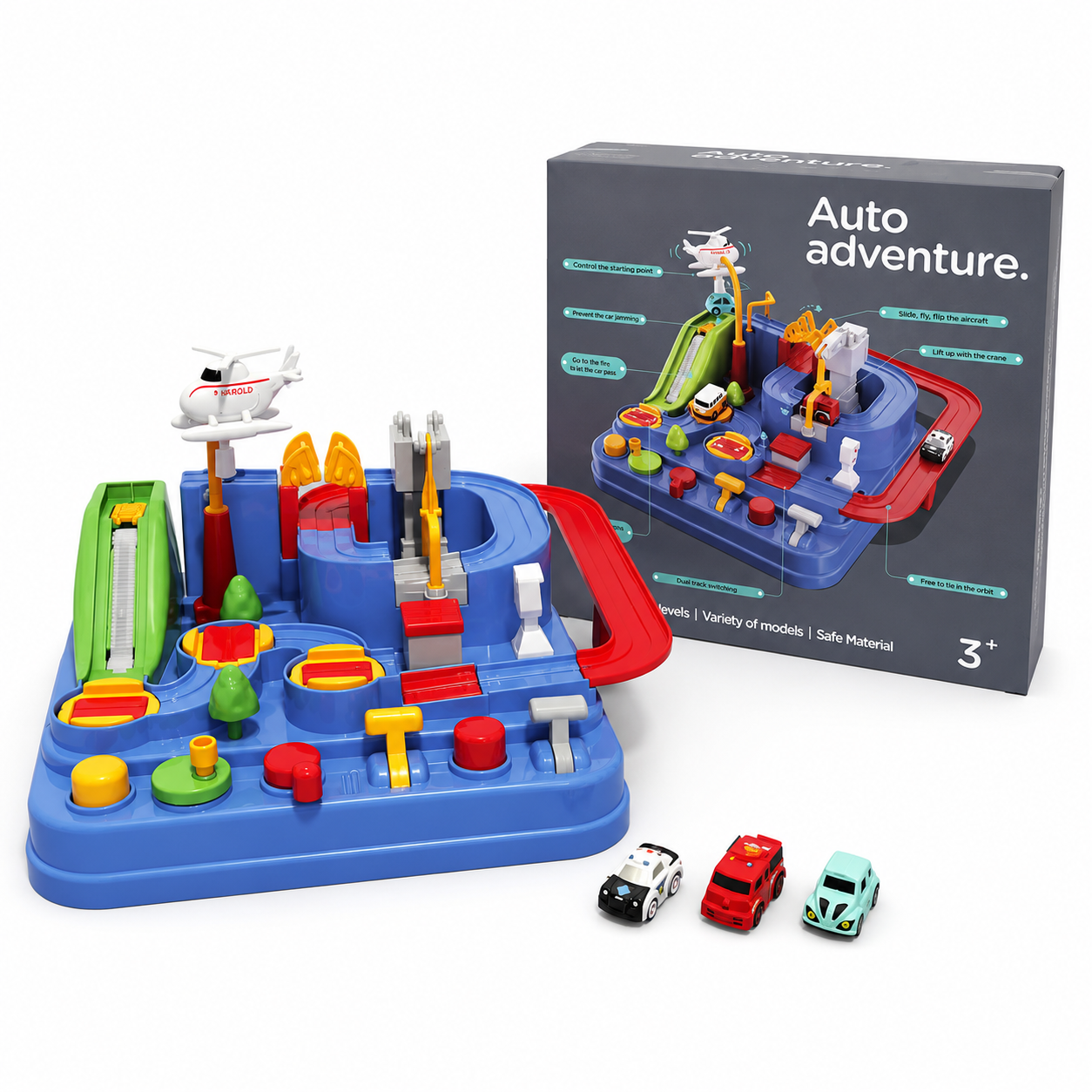 pace theme interactive track car toy with astronaut figure and vehicles for kids model