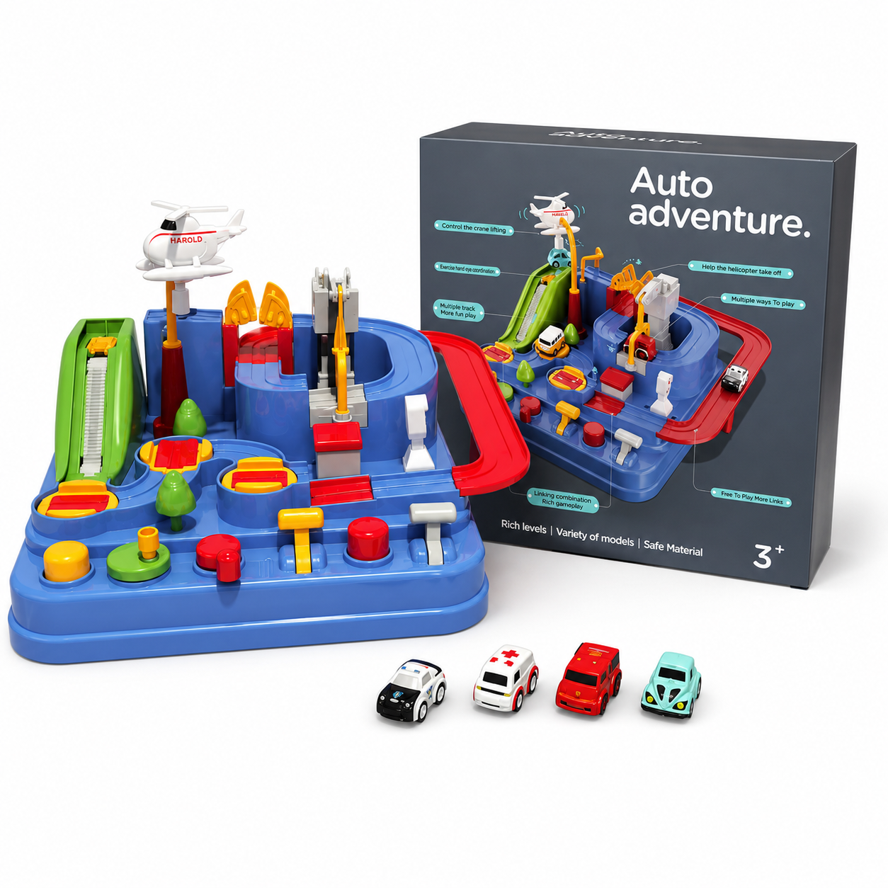pace theme interactive track car toy with astronaut figure and vehicles for kids model