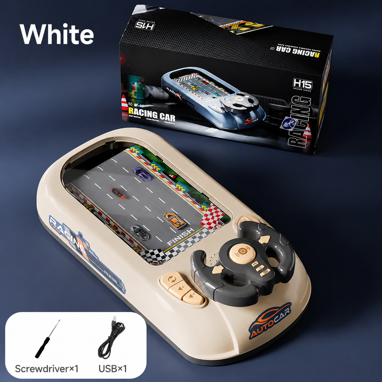 Remote control racing obstacle avoidance game toy for kids with steering wheel