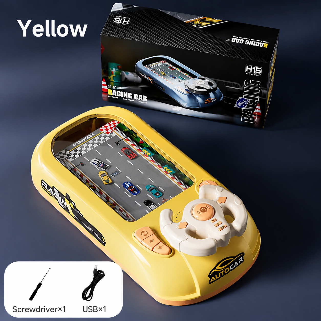 Remote control racing obstacle avoidance game toy for kids with steering wheel